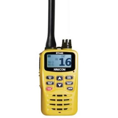 VHF professionnelle portable RT440 6W ultra compacte, �tanche  6 W IPX7 avec ATIS, 56 canaux et batterie 3000 mAh par Navicom - Navicom